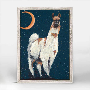 Lunar Llama - Mini Framed Canvas-Mini Framed Canvas-Jack and Jill Boutique