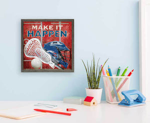 Make It Happen - Lacrosse Mini Framed Canvas-Mini Framed Canvas-Jack and Jill Boutique