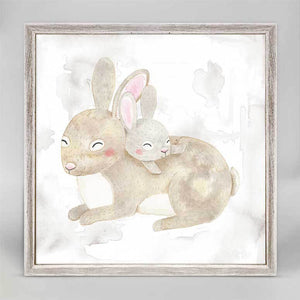 Mama And Baby Bunny - Mini Framed Canvas-Mini Framed Canvas-Jack and Jill Boutique