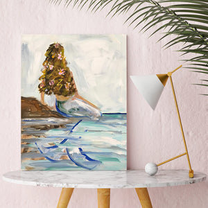 Mermaid In the Sea - Brunette Wall Art-Wall Art-Jack and Jill Boutique