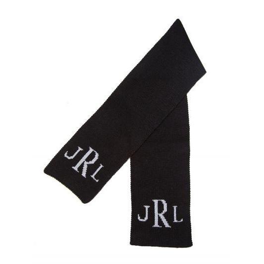 Metallic Classic Monogram Personalized Knit Scarf-Scarves-Jack and Jill Boutique