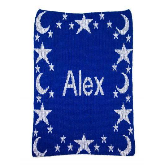 Metallic Night Time Sky &amp; Name Personalized Blanket-Blankets-Jack and Jill Boutique