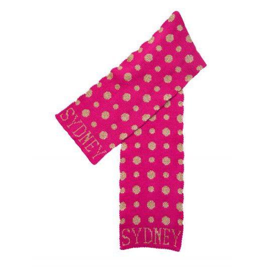 Metallic Polka Dot Personalized Knit Scarf-Scarves-Jack and Jill Boutique