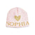 Metallic Single Heart Personalized Knit Hat-Hats-Jack and Jill Boutique