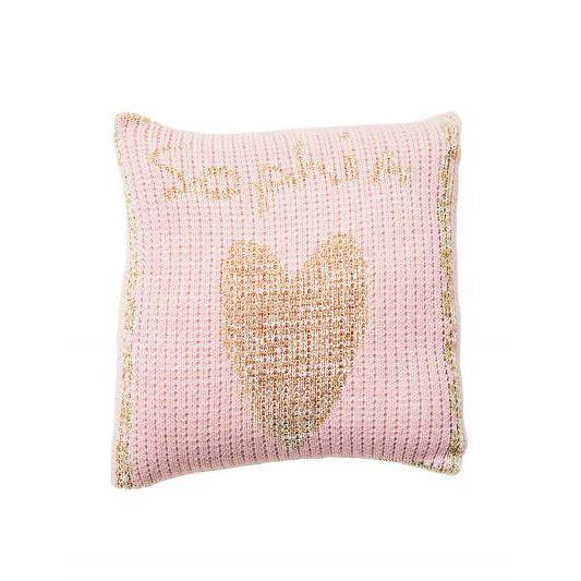 Metallic Single Heart & Name Personalized Pillow-Pillow-Jack and Jill Boutique
