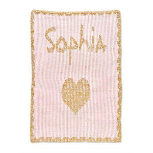 Metallic Single Heart & Scallopped Edge Personalized Blanket-Blankets-Jack and Jill Boutique