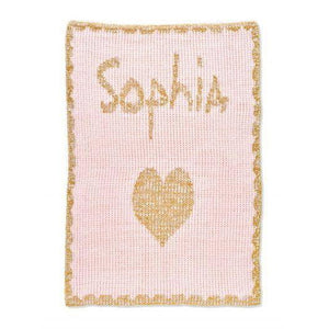 Metallic Single Heart & Scallopped Edge Personalized Blanket-Blankets-Jack and Jill Boutique