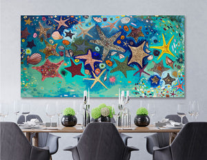 Metallic Starfish Wall Art-Wall Art-Jack and Jill Boutique