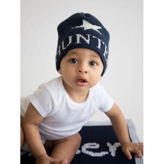 Metallic Single Star Personalized Knit Hat-Hats-Jack and Jill Boutique