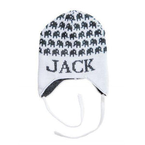 Mini Elephants Personalized Knit Hat-Hats-Jack and Jill Boutique