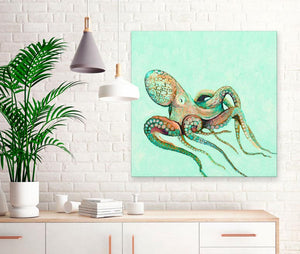 Minty Octopus Wall Art-Wall Art-Jack and Jill Boutique