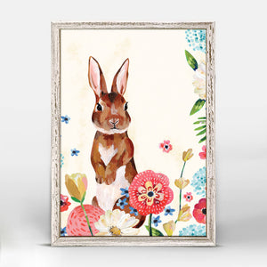 Miriam's Garden Rabbit - Mini Framed Canvas-Mini Framed Canvas-Jack and Jill Boutique