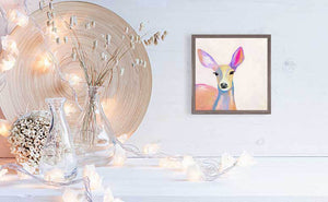Miss Deer - Mini Framed Canvas-Mini Framed Canvas-Jack and Jill Boutique