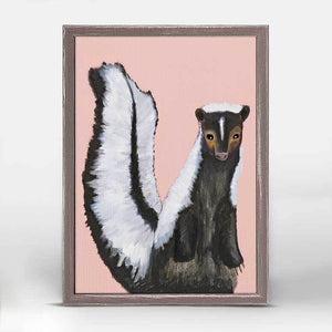 Miss Skunk - Blush Mini Framed Canvas-Mini Framed Canvas-Jack and Jill Boutique