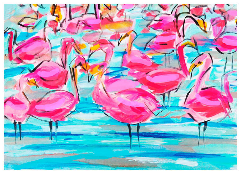 Modern Flamingos Wall Art-Wall Art-Jack and Jill Boutique