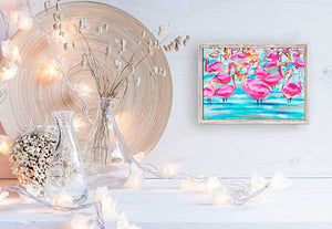 Modern Flamingos Mini Framed Canvas-mini framed canvas-Jack and Jill Boutique
