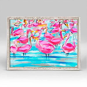 Modern Flamingos Mini Framed Canvas-mini framed canvas-Jack and Jill Boutique