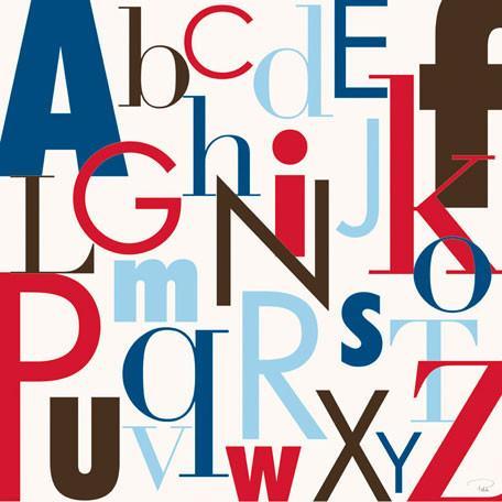 Modern Letters - Red & Blue | Canvas Wall Art-Canvas Wall Art-Jack and Jill Boutique