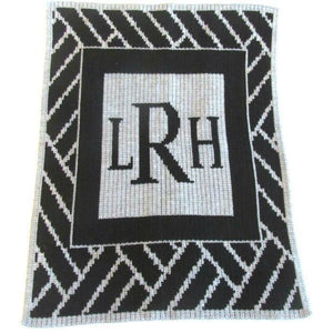 Modern Monogram Personalized Stroller Blanket or Baby Blanket-Blankets-Jack and Jill Boutique