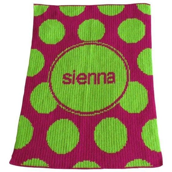 Modern Polka Dot & Name Personalized Stroller Blanket or Baby Blanket-Blankets-Jack and Jill Boutique
