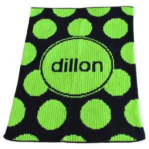 Modern Polka Dot & Name Personalized Stroller Blanket or Baby Blanket-Blankets-Jack and Jill Boutique