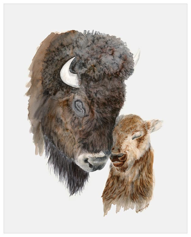Mom and Baby Bison Wall Art-Wall Art-Jack and Jill Boutique