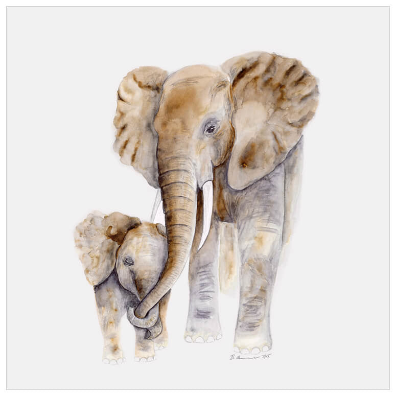 Mom and Baby Elephants Wall Art-Wall Art-Jack and Jill Boutique