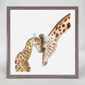 Mom and Baby Giraffes - Mini Framed Canvas-Mini Framed Canvas-Jack and Jill Boutique