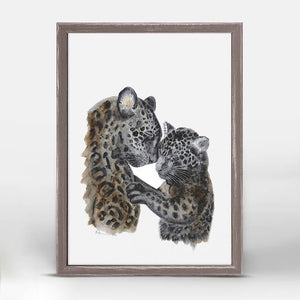 Mom and Baby Jaguars - Mini Framed Canvas-Mini Framed Canvas-Jack and Jill Boutique