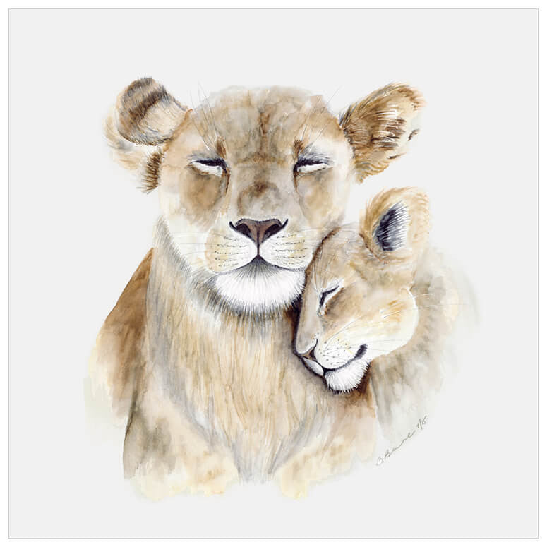 Mom and Baby Lions Wall Art-Wall Art-Jack and Jill Boutique