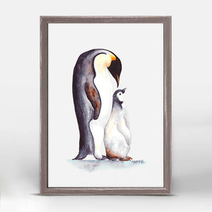 Mom and Baby Penguins - Mini Framed Canvas-Mini Framed Canvas-Jack and Jill Boutique