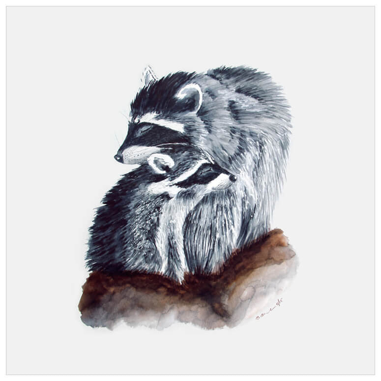 Mom and Baby Raccoons Wall Art-Wall Art-Jack and Jill Boutique