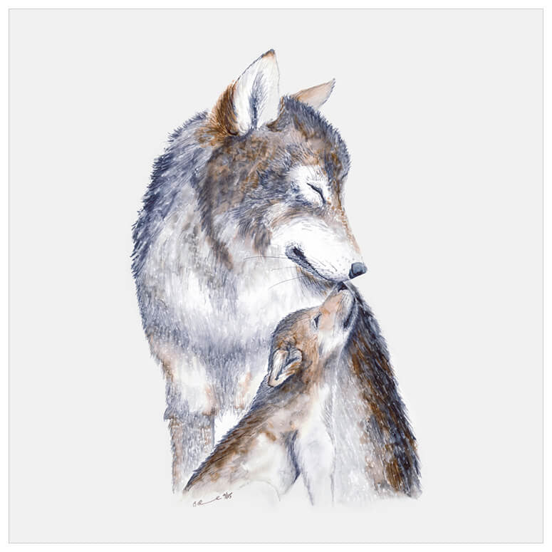 Mom and Baby Wolves Wall Art-Wall Art-Jack and Jill Boutique