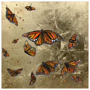 Monarchs - Gold Embellished Canvas Wall Art-Wall Art-18x18 Canvas-Jack and Jill Boutique