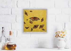 Monarchs - Gold Mini Framed Canvas-Mini Framed Canvas-Jack and Jill Boutique
