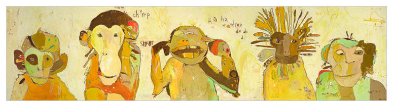 Monkey See Monkey Do Wall Art-Wall Art-48x12 Canvas-Jack and Jill Boutique