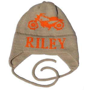 Motorcycle Personalized Knit Flap Hat-Hats-Jack and Jill Boutique