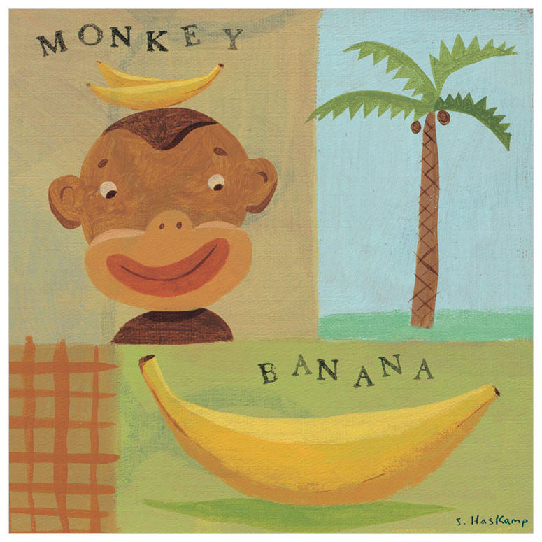 Nana Monkey Wall Art-Wall Art-14x14 Canvas-Jack and Jill Boutique