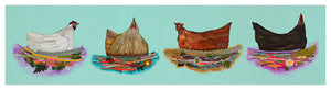 Nesting Hens - Row Wall Art-Wall Art-48x12 Canvas-Jack and Jill Boutique
