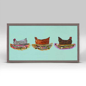 Nesting Hens - Trio Mini Framed Canvas-Mini Framed Canvas-Jack and Jill Boutique