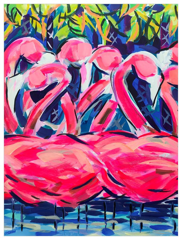 Night Flamingo Wall Art-Wall Art-Jack and Jill Boutique