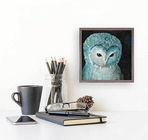 Nighttime Owl - Mini Framed Canvas-Mini Framed Canvas-Jack and Jill Boutique