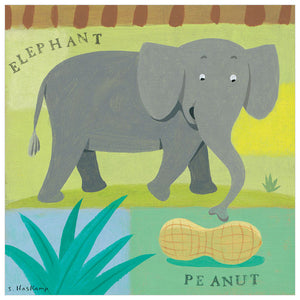 Nutty Elephant Wall Art-Wall Art-14x14 Canvas-Jack and Jill Boutique