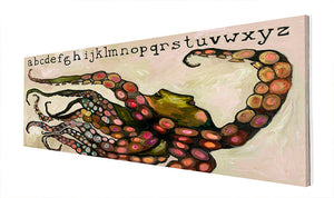 Octopus Alphabet On Cream Wall Art-Wall Art-Jack and Jill Boutique