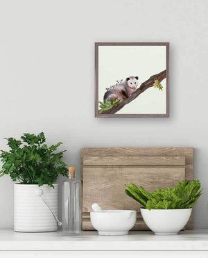 Opossum Family - Mini Framed Canvas-Mini Framed Canvas-Jack and Jill Boutique