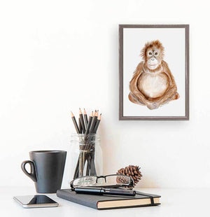 Orangutan Portrait - Mini Framed Canvas-Mini Framed Canvas-Jack and Jill Boutique