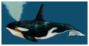 Orca On Deep Blue Wall Art-Wall Art-Jack and Jill Boutique