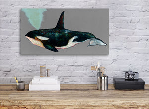 Orca On Silver Wall Art-Wall Art-Jack and Jill Boutique