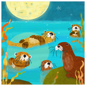 Otter Friends Wall Art-Wall Art-18x18 Canvas-Jack and Jill Boutique