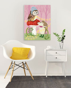 Owl & Hedgehog Wall Art-Wall Art-Jack and Jill Boutique
